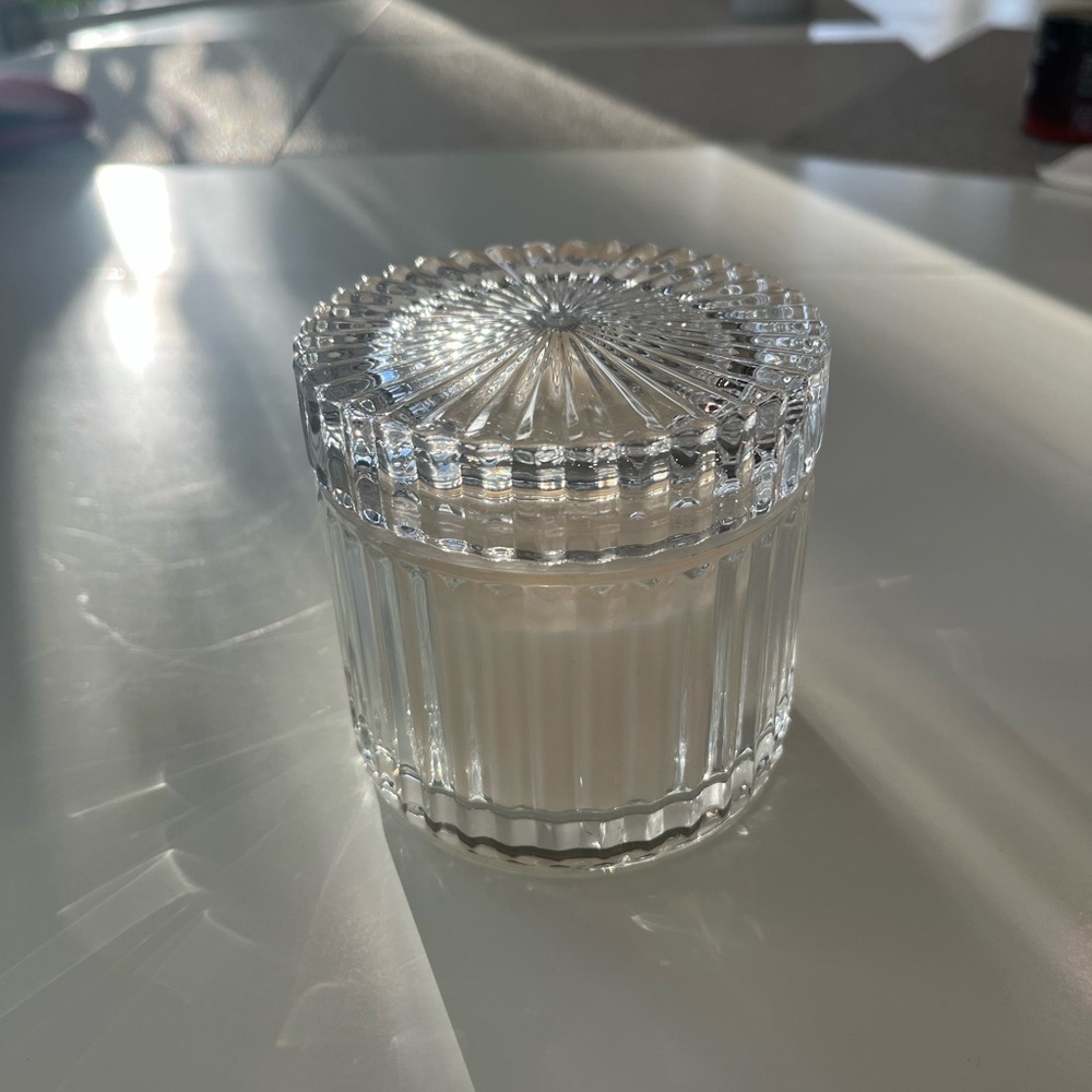 Elegant Crystal Candle Holder with White Candle